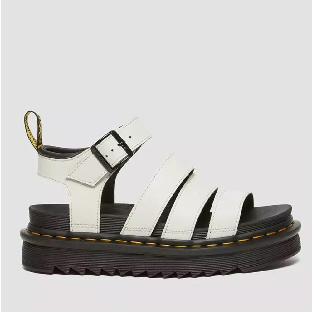 Dr. Martens White and Black Platform Fisherman Sandals
